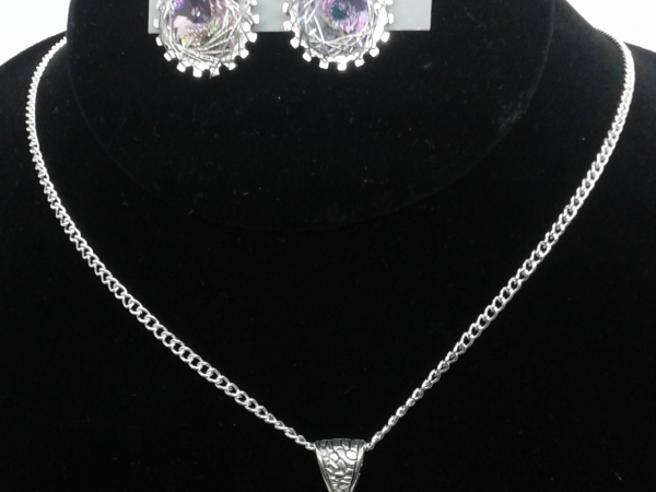 wirework swarovski crystal pendant necklace and earrings