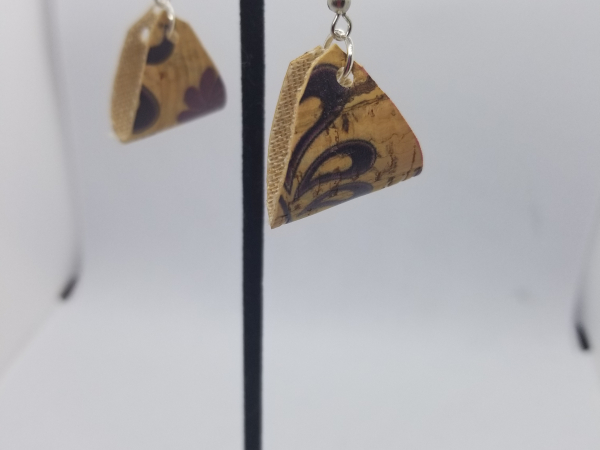 Cork leather earrings