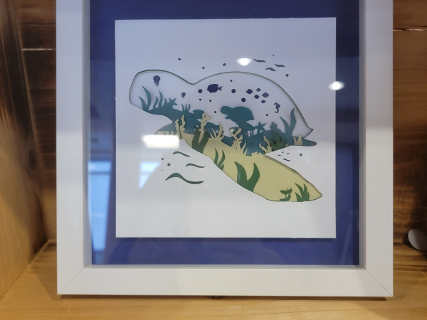 Sea Turtle 3D Layered Paper Art