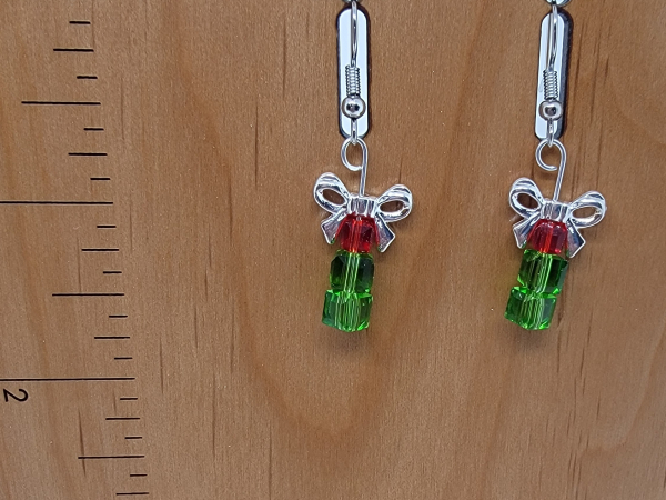 Christmas, presents, bow, red, green, silver
