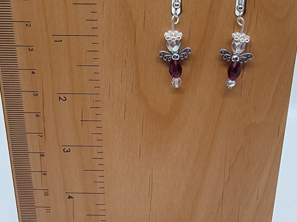 Angel, earrings, silver