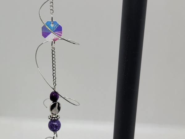Whimsical Suncatcher Beaded Purple