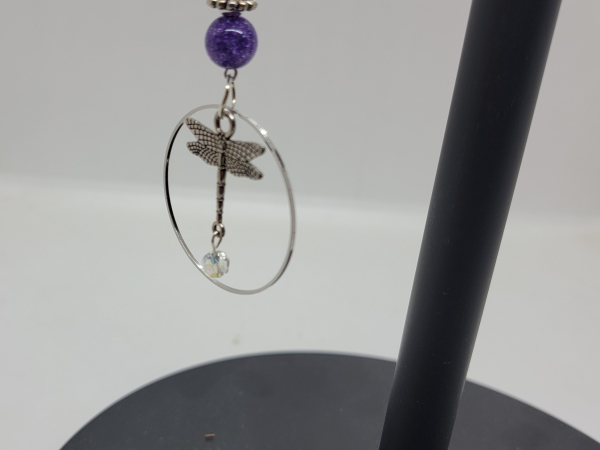 Suncatcher Purple beads, dragonfly