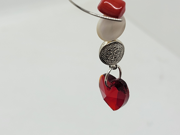 Suncatcher red and silver with heart