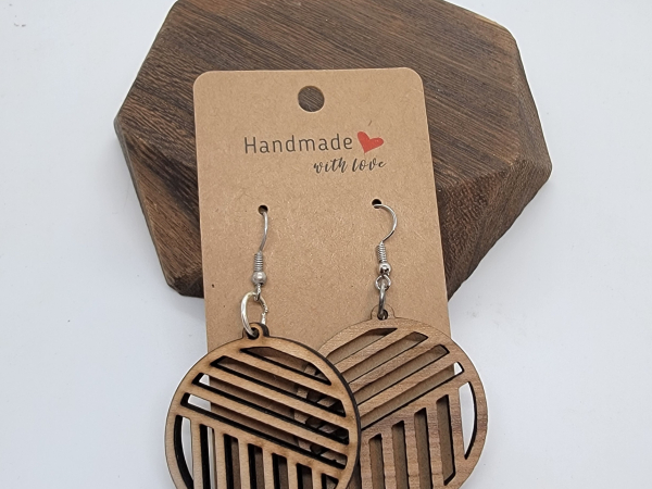 Diagonal lines Wood earrings