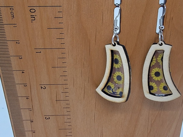 Sunflower earrings -length