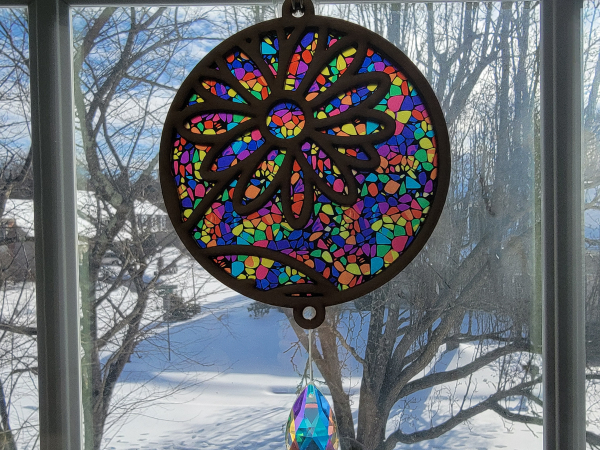 Suncatcher, flower, colorful, beaded