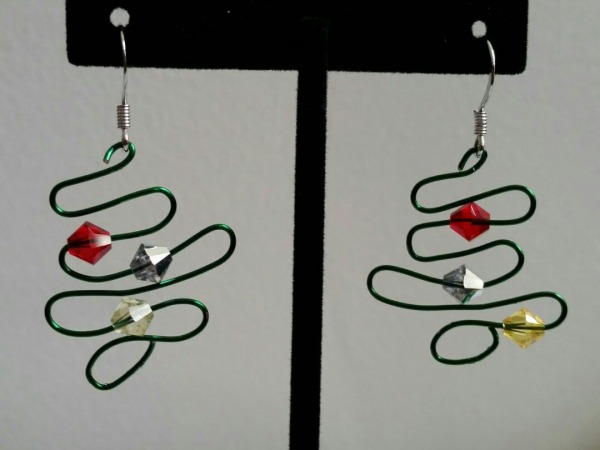 Whimsical Christmas tree earrings