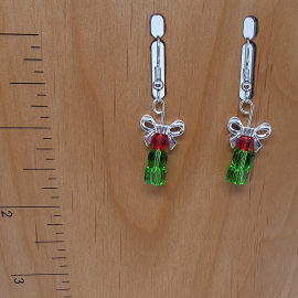 Christmas, presents, bow, red, green, silver