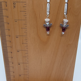 Angel, earrings, silver