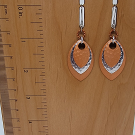 Shades of copper layered metal earrings