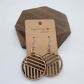 Diagonal lines Wood earrings