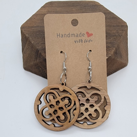 Infinity loop wood earrings
