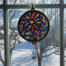 Suncatcher, flower, colorful, beaded