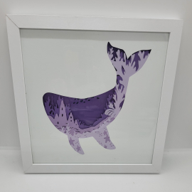 Dolphin 3D Paper Art Framed