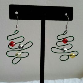 Whimsical Christmas tree earrings