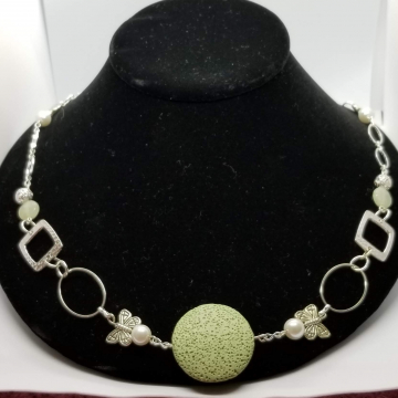 Lava Bead spring pearl necklace