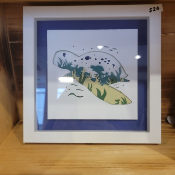 Sea Turtle 3D Layered Paper Art