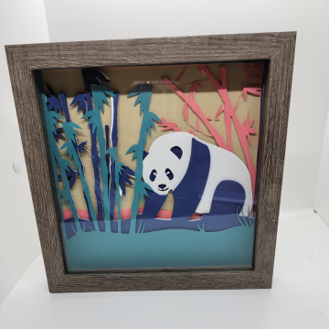3D Framed Panda in the Wild Cardstock Art