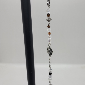 Beaded Suncatcher amber and silver