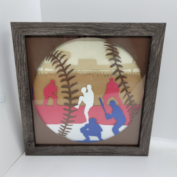 Framed Baseball 3D Art